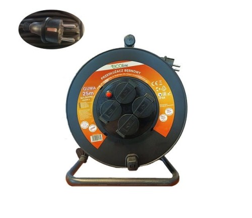 Przedłużacz bębnowy LEDsystems 25m; 3x1.5mm2; 4 gniazda; HO5RR-F - 1780304