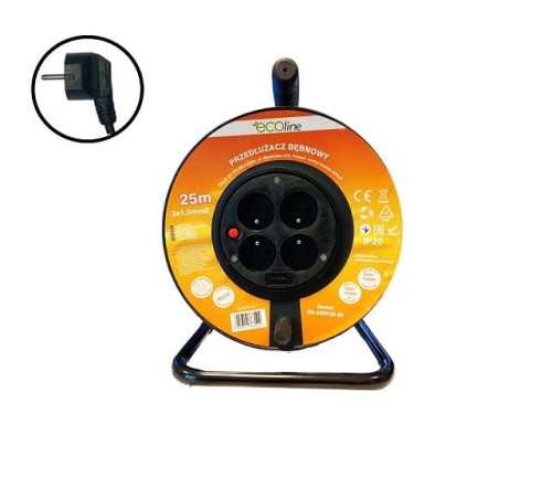 Przedłużacz bębnowy LEDsystems 25m; 3x1.5mm2; 4 gniazda - 1780309