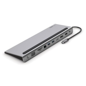 Hub Belkin Connect USB-C 11-in-1 Multiport Dock 1x4k HDMI/1xDisplayPort/1xVGA/3xUSB-A/1xUSB-C PD/1xRJ45 Gigabit/1xSD Card reader/1xMicroSD Card reader/1xAudio Grey