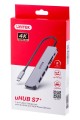UNITEK HUB USB-C 7W1, HDMI 4K, PD 100W, 5GBPS, ALU - 1507139