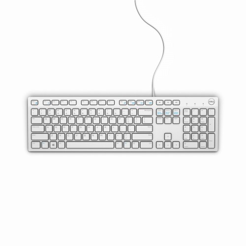 DELL Keyboard : US-Euro (Qwerty) Dell KB216 Quietkey USB, White - 860090