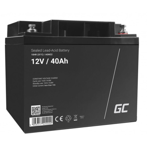 GREEN CELL AKUMULATOR ŻELOWY AGM22 12V 40AH - 1809038