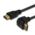 Kabel HDMI Savio CL-108 1,5m, OFC, 4K, czarny, złote końcówki, v2.0, kątowy - 1314144