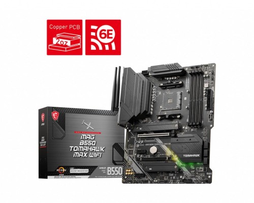 Płyta MSI MAG B550 TOMAHAWK MAX WIFI /AMD B550/DDR4/SATA3/M.2/USB3.1/WiFi/BT/PCIe4.0/AM4/ATX - 1808148