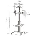 Stojak mobilny Techly 37"-70", 50kg regulowany, z półką - 1464486