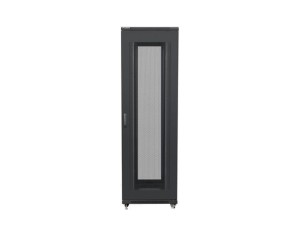 Szafa instalacyjna Rack stojąca 19" 42U 800x800 Drzwi perforowane czarna Lanberg (flat pack)