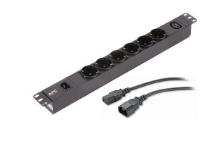 APC Easy PDU EPDU1010B-SCH Basic 1U 10A 230V 6x Schuko & 1x C13 C14 plug