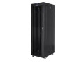 Szafa instalacyjna stojąca 19" 42U 600x1000 czarna drzwi szklane LCD Lanberg (flat pack) - 1158388