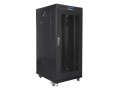 Szafa instalacyjna stojąca 19" 27U 600x800 czarna drzwi perforowane LCD Lanberg (flat pack) - 1325148
