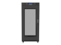 Szafa instalacyjna stojąca 19" 27U 600x800 czarna drzwi perforowane LCD Lanberg (flat pack) - 1325147