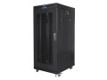Szafa instalacyjna stojąca 19" 27U 600x800 czarna drzwi perforowane LCD Lanberg (flat pack) - 1325149