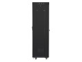 Szafa instalacyjna stojąca 19" 42U 600x600 czarna drzwi szklane LCD Lanberg (flat pack) - 1170963