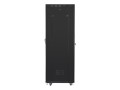 Szafa instalacyjna stojąca 19" 42U 600x800 czarna drzwi szklane LCD Lanberg (flat pack) - 1158397