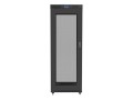Szafa instalacyjna stojąca 19" 42U 800x1000 czarna drzwi perforowane LCD Lanberg (flat pack) - 1325154
