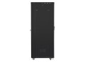 Szafa instalacyjna stojąca 19" 42U 800x1000 czarna drzwi perforowane LCD Lanberg (flat pack) - 1325156
