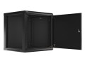 Szafa instalacyjna wisząca 19" 12U 600x600 czarna drzwi metalowe Lanberg (flat pack) - 1129111