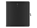 Szafa instalacyjna wisząca 19" 12U 600x600 czarna drzwi metalowe Lanberg (flat pack) - 1129120
