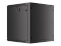 Szafa instalacyjna wisząca 19" 12U 600x600 czarna drzwi metalowe Lanberg (flat pack) - 1129117