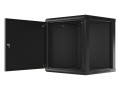 Szafa instalacyjna wisząca 19" 12U 600x600 czarna drzwi metalowe Lanberg (flat pack) - 1129113