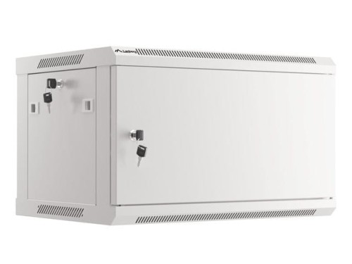 Szafa instalacyjna wisząca 19" 6U 600x450 szara drzwi metalowe Lanberg (flat pack) - 1343646