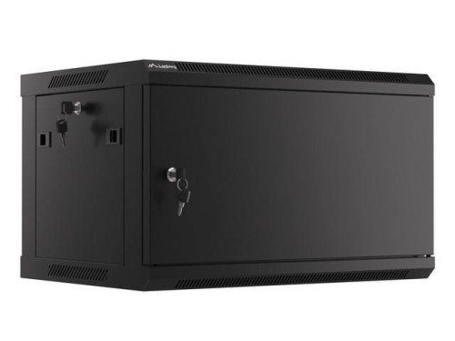 Szafa instalacyjna wisząca 19" 6U 600x450 czarna drzwi metalowe Lanberg (flat pack) - 1298584