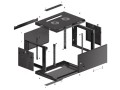 Szafa instalacyjna wisząca 19" 6U 600x450 czarna drzwi metalowe Lanberg (flat pack) - 1298591