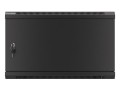 Szafa instalacyjna wisząca 19" 6U 600x600 czarna drzwi metalowe Lanberg (flat pack) - 1129073