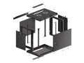 Szafa instalacyjna wisząca 19" 9U 600x450 czarna drzwi metalowe Lanberg (flat pack) - 1129137