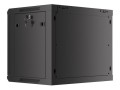 Szafa instalacyjna wisząca 19" 9U 600x450 czarna drzwi metalowe Lanberg (flat pack) - 1129136
