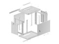 Szafa instalacyjna wisząca 19" 9U 600x450 szara drzwi metalowe Lanberg (flat pack) - 1430882