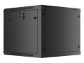 Szafa instalacyjna wisząca 19" 9U 600x600 czarna drzwi metalowe Lanberg (flat pack) - 1129126
