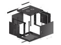 Szafa instalacyjna wisząca 19" 9U 600x600 czarna drzwi metalowe Lanberg (flat pack) - 1129122