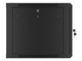 Szafa instalacyjna wisząca 19" 9U 600x600 czarna drzwi metalowe Lanberg (flat pack) - 1129128