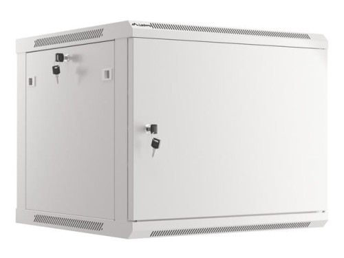 Szafa instalacyjna wisząca 19" 9U 600x600 szara drzwi metalowe Lanberg (flat pack) - 1129078