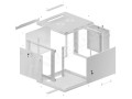 Szafa instalacyjna wisząca 19" 9U 600x600 szara drzwi metalowe Lanberg (flat pack) - 1129084