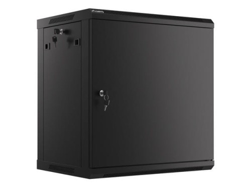 Szafa instalacyjna wisząca 19" 12U 600x450 czarna drzwi metalowe Lanberg (flat pack) - 1129094