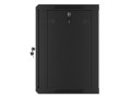 Szafa instalacyjna wisząca 19" 12U 600x450 czarna drzwi metalowe Lanberg (flat pack) - 1129099