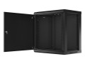 Szafa instalacyjna wisząca 19" 12U 600x450 czarna drzwi metalowe Lanberg (flat pack) - 1129101
