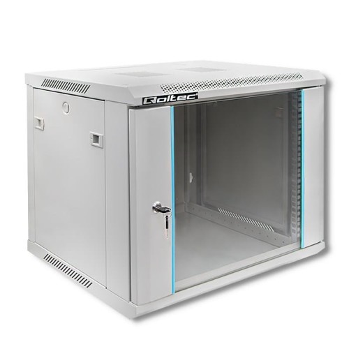 Szafa RACK Qoltec 19" | 9U | 600x450x500 | Szara | Wisząca - 1308316