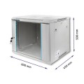 Szafa RACK Qoltec 19" | 9U | 600x450x500 | Szara | Wisząca - 1308318