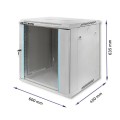 Szafa RACK Qoltec 19" | 12U | 600x635z450 | Szara | Wisząca - 1308327