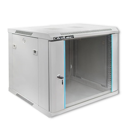 Szafa RACK Qoltec 19" | 9U | 600x500x600 | Szara | Wisząca - 1128700