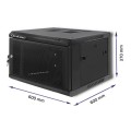 Szafa RACK Qoltec 19" | 6U | 600x370x600 | Perforowane drzwi| Wisząca - 1170966