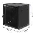 Szafa RACK Qoltec 19" | 12U | 600x635x600 | Perforowane drzwi | Wisząca - 1172077