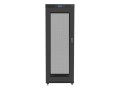 Szafa instalacyjna stojąca 19" 37U 800x1000 czarna drzwi perforowane LCD Lanberg (flat pack) - 1158403