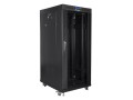 Szafa instalacyjna stojąca 19" 27U 800x1000 czarna drzwi szklane LCD Lanberg (flat pack) - 1198971