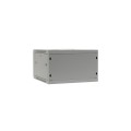 Szafa wisząca 19" Netrack, 6U/600x600mm – szary, drzwi szklane, otwierane boki - 1077137