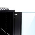 Szafa wisząca 19" Netrack, 6U/600x600mm – czarny, drzwi szklane, otwierane boki - 1077142