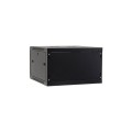 Szafa wisząca 19" Netrack, 6U/600x600mm – czarny, drzwi szklane, otwierane boki - 1077139