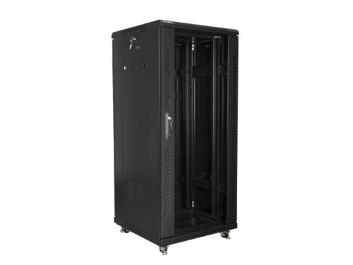 Szafa instalacyjna stojąca 19" 27U 600x600 czarna Lanberg (flat pack) - 1076979